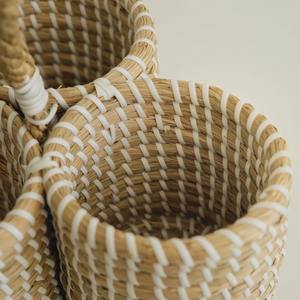 Cesta de mimbre y junco marino sostenible, tejida a mano, color natural, para dos botellas, hecha a mano, para exportación al por mayor. - Product Image 4