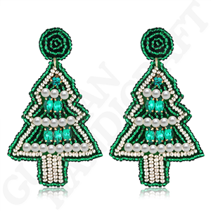 Pendientes de gota de moda festiva hechos a mano joyería con cuentas de Navidad con detalles intrincados regalo de celebraciones - Product Image 6