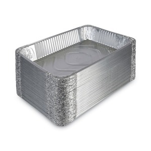 Bandeja de Vapor de Aluminio de Tamaño Completo Boardwalk BWKSTEAMFLDP con Vidrio de Silicona, Compatible con Estufas de Inducción y Gas, Color Plateado (50/Caja) - Product Image 1