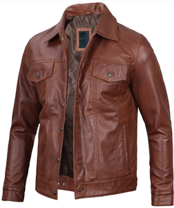 2024เสื้อหนังผู้ชายแบบบางระบายอากาศได้ดีเสื้อแจ็คเก็ตหนังแท้สำหรับฤดูหนาว - Product Image 2