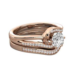 ラウンドカットダイヤモンドスワール婚約指輪 - Product Image 5