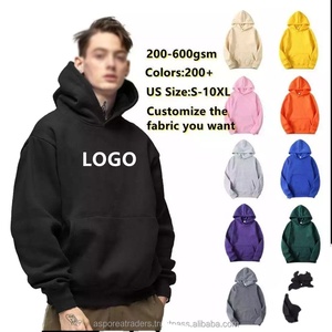Sweat à capuche pour hommes 500GSM en coton éponge français logo personnalisé sans ficelle poids lourd surdimensionné imprimé bouffé sublimation OEM vierge - Product Image 6