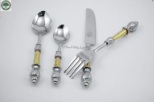 Juego de Cubiertos de Acero Inoxidable 304 de 6 Piezas, de Primera Calidad, Ecológico, Moderno y de Lujo, para Restaurantes y Cenas Ocasuales - Product Image 3