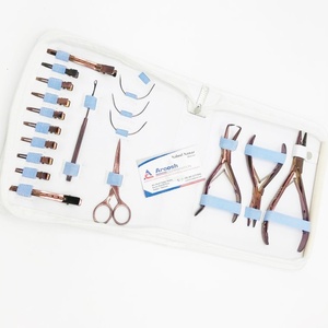 Ensemble d'outils Plasma or rose pour extensions de cheveux Nano Tip Double Trame Remy Hair Ciseaux en acier inoxydable Aiguilles à crochet - Product Image 6