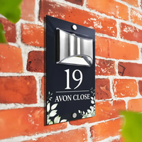 Signe d'adresse de numéro de maison LED Solar Outdoor Waterproof House Room Number Sign Acrylique Solar Address Led Number Letters Sign