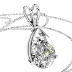 Collar con Colgante de Moissanita de Corte Pera de 3 Quilates en Oro Sólido de 14K al por Mayor con Cadena de Eslabones, Regalo de Lujo - Product Image 4