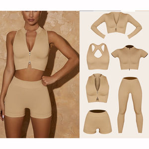 Vente en gros vêtements de yoga remise en forme, 6 pièces, ensembles d'entraînement sans couture pour femmes, soutien-gorge de sport, vêtements de course - Product Image 3