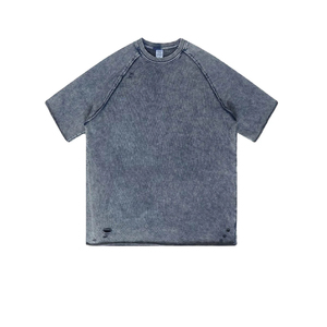 Men Plus Size Oversize Acid Wash Breathable T-Shirt Vintage Heavy Cotton Streetwear Loose Fit Hip Hop Casual Summer Fashion Top - Product Image 1