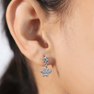 NOVAMART Fine Zarkan Silver Drop Stud Earrings Fashionable Honey <b>Bees</b> Design Wholesale Export - Product Image 1