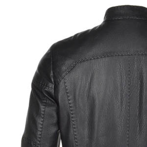 Venta Premium Fashion Street Wear Chaqueta de cuero Transpirable PU Hombres Precio bajo Chaqueta de cuero de moda Tamaño personalizado - Product Image 6