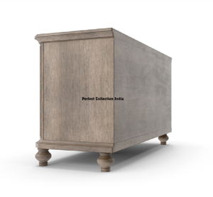 Aparador de madera de roble de lujo moderno gabinete de buffet con mármol superior 4 puertas acento consola mesa para comedor sala de estar Almacenamiento de Metal - Product Image 2
