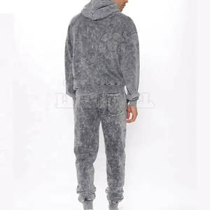 Chándal Deportivo Personalizado de Alta Calidad, Ecológico, Lavado Ácido, para Hombre, Talla Grande, Diseño Desgastado, 100% Algodón, Cortavientos, Secado Rápido - Product Image 5