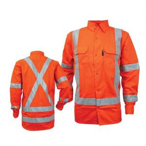 HCSPカスタムワークワークウェア視認性の高い安全性ハイビスシャツ反射安全シャツ長袖レール反射ストリップ - Product Image 2