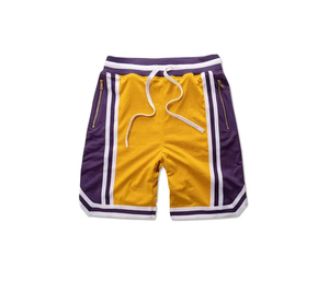 Short en maille de polyester décontracté pour hommes avec poches zippées Short à motifs unis avec logo personnalisé Vente en gros - Product Image 3