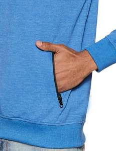 Sweats à capuche LOGO personnalisés de haute qualité pour hommes couleur bleue surdimensionnée à la mode nouveau look design zippé Sweats à capuche pour hommes - Product Image 3