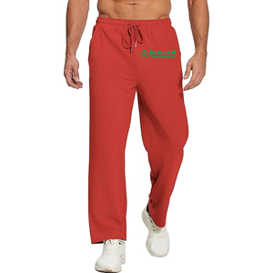 กางเกงวอร์มขาบานผ้าแคนวาสคุณภาพสูงแบบ OEM สั่งทำพิเศษบุผ้าฟลีซสำหรับผู้ชาย สไตล์ลำลอง แต่งผ้าแบบ Patchwork เอวยางยืด ผ้ายืดสแปนเด็กซ์ - Product Image 1