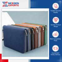 Porte-documents en cuir Nexgen Exports, modèle 18 A4, pour conférences, qualité supérieure, logo personnalisé en relief.