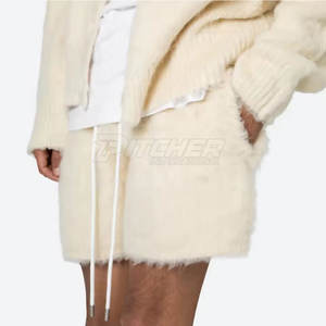 Shorts en laine pour hommes de qualité supérieure, couleur unie, taille mi-haute, toucher doux, respirant, écologique, léger, pour tenues décontractées - Product Image 1