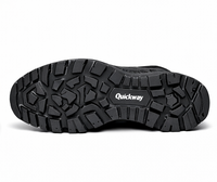 Botas de Trekking de Cuero para Hombre, con Cordones, Ligeras, para Senderismo, Trabajo Táctico, Color Negro