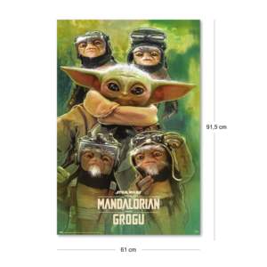 Modern Style the Mandalorian & Grogu <b>Poster</b> Featuring Grogu & the Anzillans Made of Paper - Product Image 2