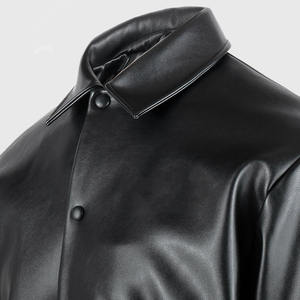 Veste universitaire en laine mérinos pour homme sur mesure avec manches en cuir, design patchwork, col montant - coupe-vent et imperméable, vente en gros - Product Image 4