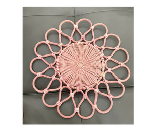 Natural eco friendly home decor woven charger <b>plates</b> handmade in bulk rustic dining Rattan placemat artisan Rattan placemat - Product Image 1