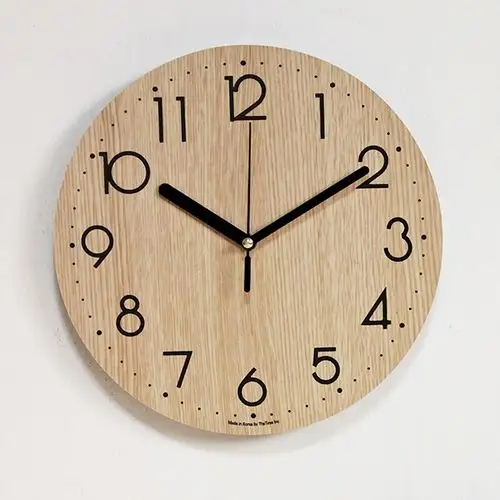 Large round Solid Wood Hanging Wall Clock Handmade and Sustainable Best Quality from Indian Supplier for Living Room Decoration