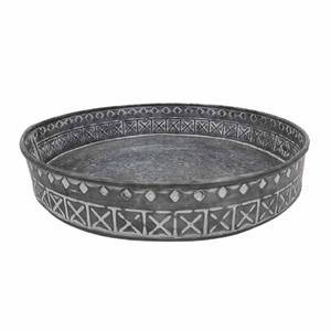 Haute qualité métal rond en vrac à la mode classique Design plateau plat pour servir Table haut décor vaisselle servir cuisine à la main - Product Image 1