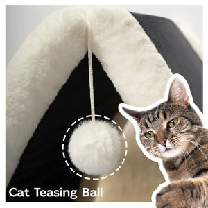 Cama <span class=keywords><strong>Triangular</strong></span> súper suave plegable personalizada de lujo para gatos, conveniente para almacenar animales pequeños, camas para cachorros y perros - Product Image 5