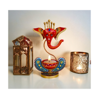 Support de bougie chauffe-plat en fer Ganesha pour décoration intérieure, festival, Puja, Mandir, centre de table, cadeau spirituel en métal pour mariage