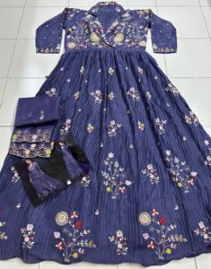 Venta caliente Chinon con Secuencia de trabajo manual y bordado Traje Mujer Fabricante de moda de la India a la tarifa más baja - Product Image 6