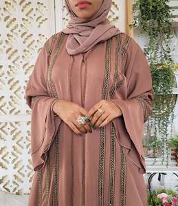 Abaya de Dubaï, belle couleur noire, abaya traditionnelle musulmane, kaftan fait main, vêtements islamiques traditionnels pour femmes - Product Image 2