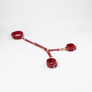 Conjunto de cuero de vaca para muñeca, puños de tobillo, cuello, cinturón trasero, sujeción y Correa, dos conectores de cuatro vías, kit de 11 piezas, - Product Image 6