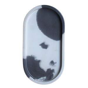 Plateau en marbre véritable gravé sur mesure, fait à la main, poli, style américain, plateau rond de service pour la maison, l'hôtel, le restaurant - Product Image 3