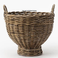 Panier en rotin rectangulaire naturel fait à la main de qualité supérieure, panier en rotin tressé pour la maison, panier de rangement pour cadeaux avec poignée