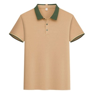 Col blanc pour homme pour chemise avec poche avant en jersey 100% coton respirant à manches courtes prêt pour la broderie Logo personnalisé Lettre - Product Image 4