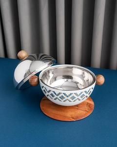 Nouveau Style Rond Bois et Métal Conception À La Main Classique Décoratif Moyen-Orient Réchauffeur De Nourriture Buffet Hotpot Casseroles Hot Pot Warmer - Product Image 2