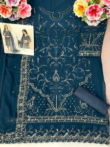 Heavy Embroidery and <b>Stone</b> Work Pakistani Style Salwar Kameez for Ladies Wear From Indian Supplier at Bulk Price - Product Image 6