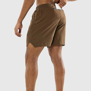 2025 Shorts de course décontractés pour hommes Logo personnalisé Shorts de sport motif solide élastique taille moyenne en gros teint uni écologique - Product Image 2