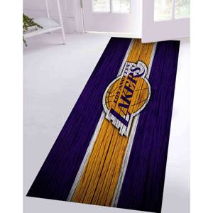 Tapis Los Angeles Lakers bleu marine et moutarde : Décoration de basketball NBA, avec tapis moelleux à poils longs - Product Image 5
