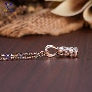 Pendentif en or rose avec diamant taillé rond 1.41 TDW par Labstone/Orner Every Memory avec diamants/couleur EF-VS - Product Image 3