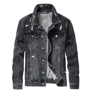 Venta al por mayor de chaquetas de mezclilla baratas de los hombres chaquetas de mezclilla clásicas cómodas de los hombres chaqueta de calidad superior de los hombres personalizados súper rasgados - Product Image 1