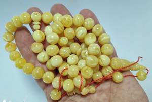 Tasbih en résine jaune, accessoires de prière, vente en gros de tasbih avec des perles en résine naturelle, perles de prière - Product Image 6