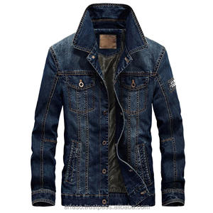 2025 Nueva chaqueta vaquera para hombre, chaqueta vaquera ajustada a la moda con cuello vuelto, chaqueta vaquera de talla grande hecha por Pakistán - Product Image 1