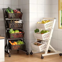 Étagère de rangement de cuisine multi-niveaux, panier de rangement pour légumes et fruits, en acier inoxydable et ABS, sur pied