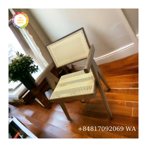 Chaise de salle à manger en rotin en bois massif de café de restaurant simple nordique du Vietnam - Product Image 5