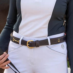 Ceinture d'équitation équestre en cuir véritable pour femme avec conception élégante de mors ceinture de taille réglable Jodhpurs culottes - Product Image 5