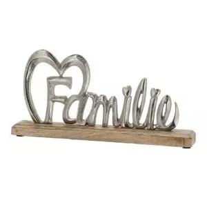 Escultura de letras familiares de Decoración de mesa de aluminio de madera de lujo moderno para oficina en casa Hotel Venta caliente para sala de estar - Product Image 1