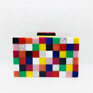 Sac à main en résine pour femme, forme carrée, pour les fêtes, design unique, charme papillon solide, sac pour mariage, ensemble de sacs pour femme, design créatif - Product Image 4