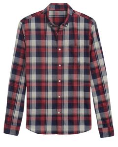 Camisa a cuadros para hombre, roja, azul marino, gris, de manga larga, informal, de franela de algodón, suave, cómoda, para uso diario, al por mayor - Product Image 1